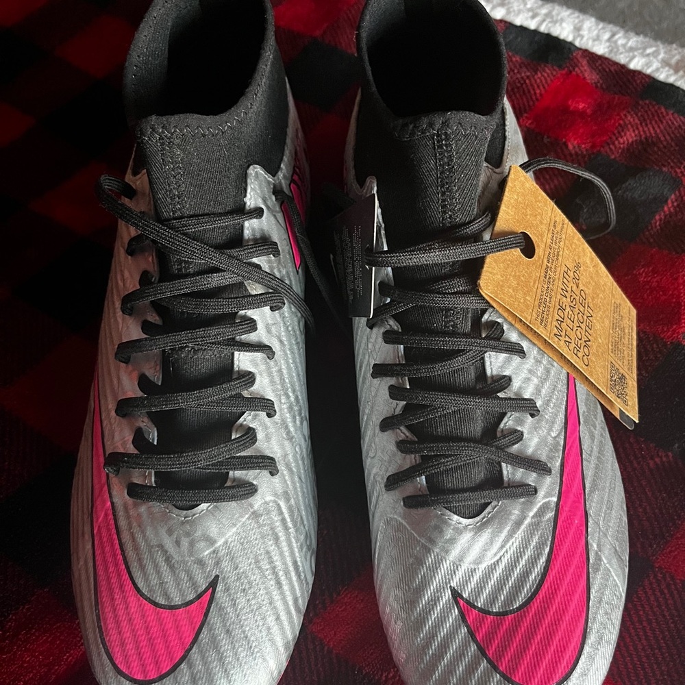 Nike Gray and Pink Soccer Cleats